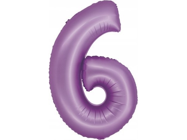 Godan Smart Folienballon Numeral 6 Lavendel Matt 76Cm Godan