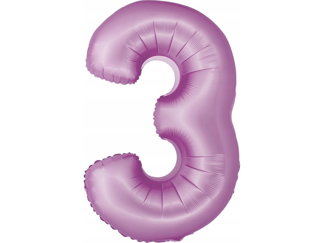 Godan Smart Folienballon Numeral 3 Lavendel Matt 76Cm Godan