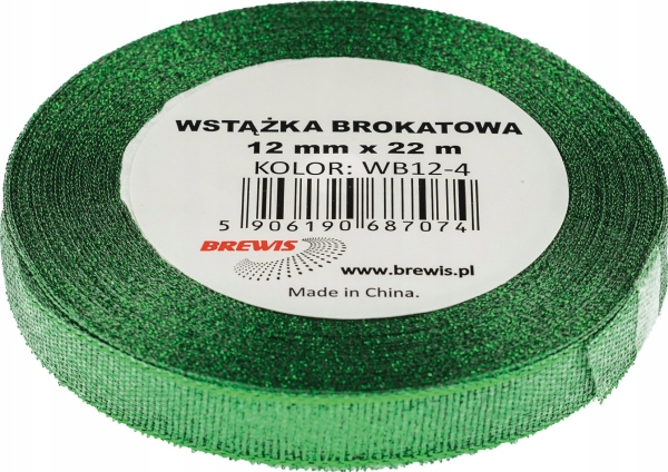 Brewis Glitterbånd 12 Mm Wb12-4 Grøn