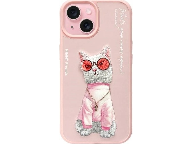 Nimmy Iphone   Case Pink Pink Glasses Cool Cat