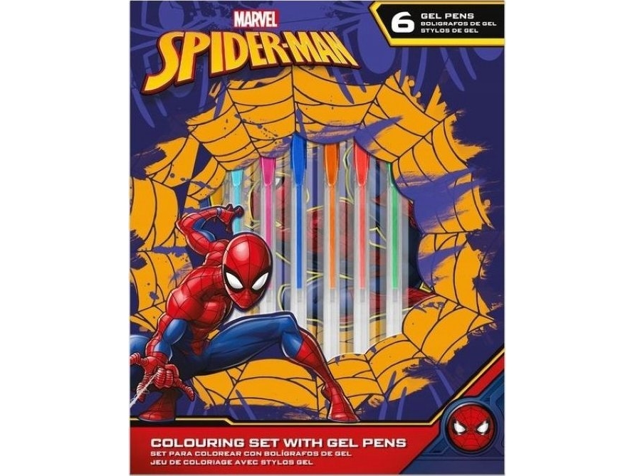 Pennset Spiderman: 6 gelpennor + anteckningsbok | Skrivredskap - Special Skrivredskap - Tillbehör | GameStuff
