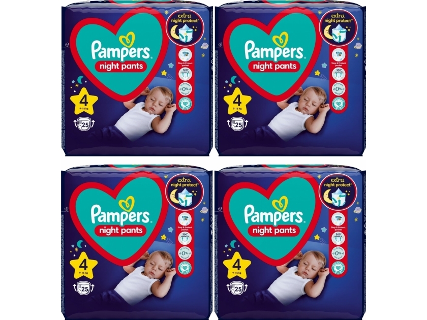 Pampers Pieluchomajtki Pants Night Monthly Pack 4, 9-15 Kg, 100 Szt.