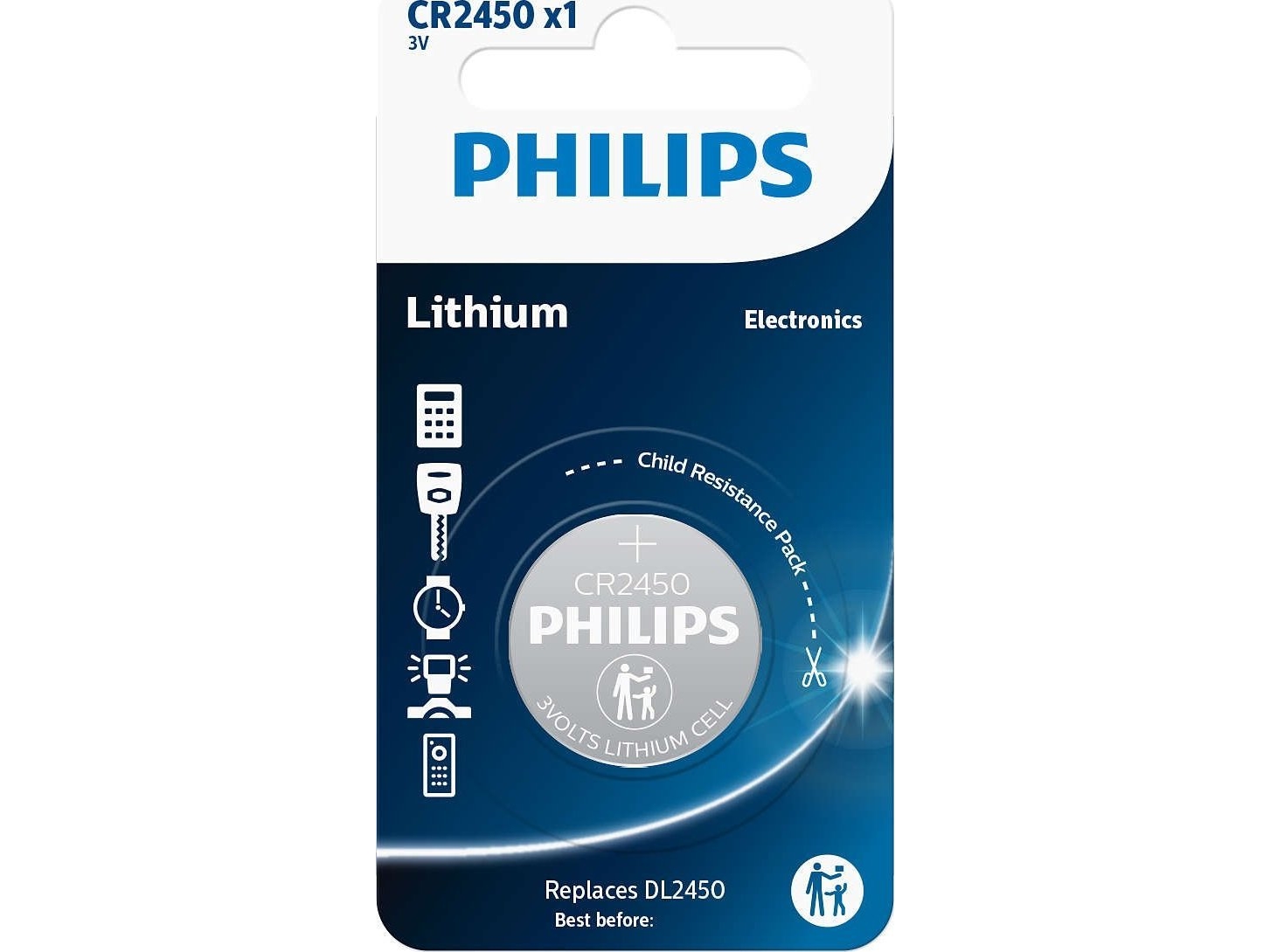 Philips Knappcellsbatteri Cr 2450 3 V 1 St Litium Minicells
