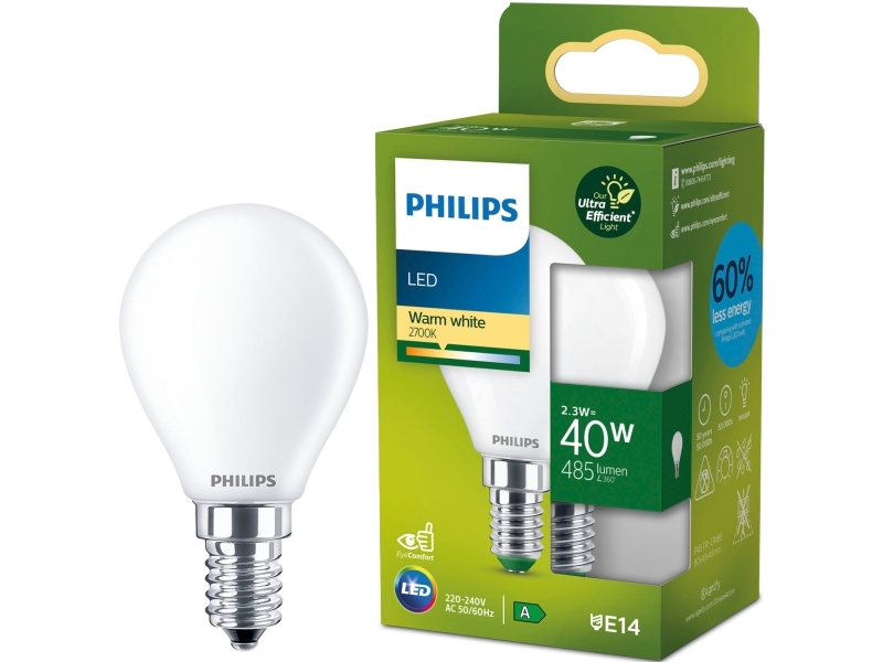 Led E14 Klot P45 2 3w 40w Frostad 485lm 2700k Energiklass A