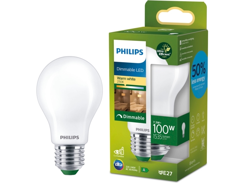 Led E27 Normal A60 7 3w 100w Frostad 1535lm Dimbar 2700k Energiklass A
