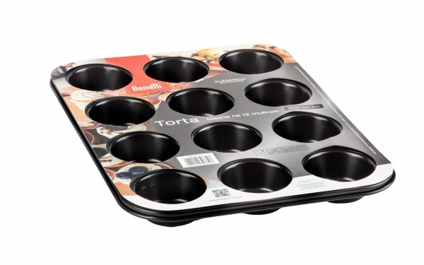 Triton Torta-Bakke Til 12 Muffins Sort Non-Stick 35 Cm