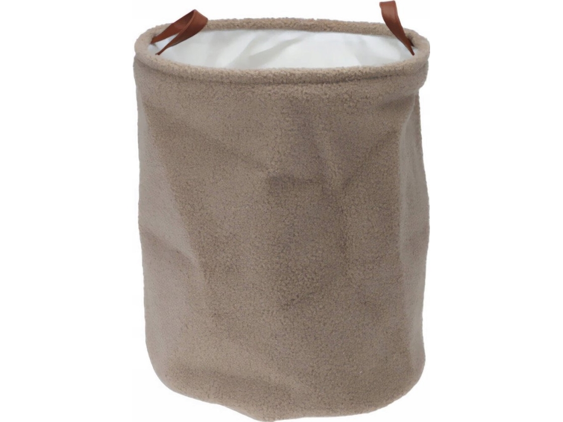 Home Styling Collection förvaringskorg i boucle med handtag i konstläder Ø 38 x 50 cm | N - A | GameStuff