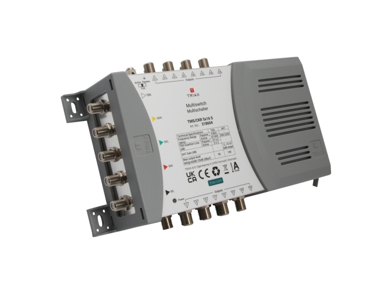 Triax 318604, 5 ingångar, 16 utgångar, 950 - 2200 MHz, 47 - 694 MHz, 1.0, 2.0, 180 - 264 V | Antenninstallationer - Antenner | GameStuff