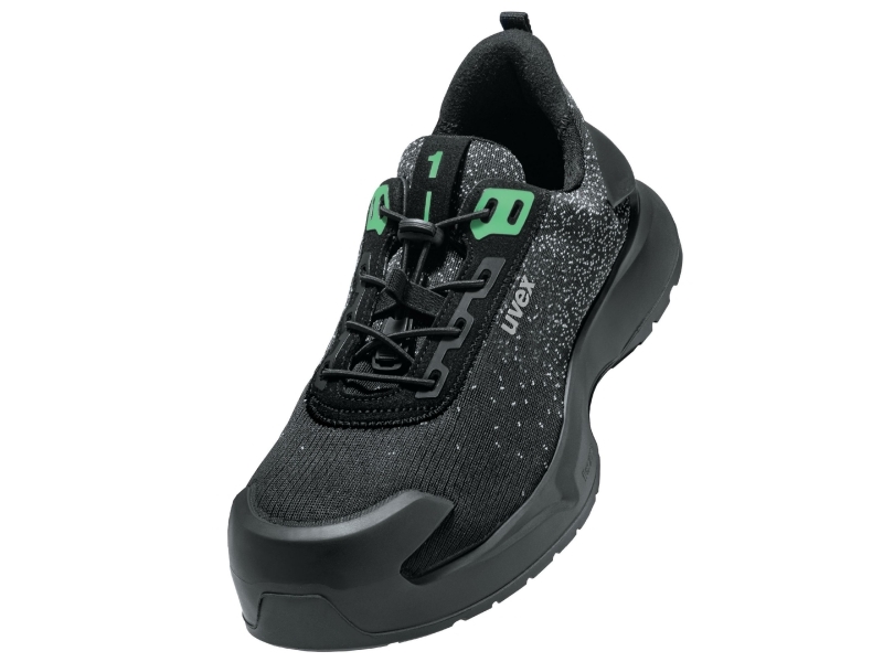 Uvex 1 x-craft, Hankoppling, Vuxen, Säkerhetsskor, Svart, Grön, Snörning, ESD, EN ISO 20345:2022 S1 PL FO SC SR | Kläder & Säkerhet - Skodon - Säkerhetsskor | GameStuff