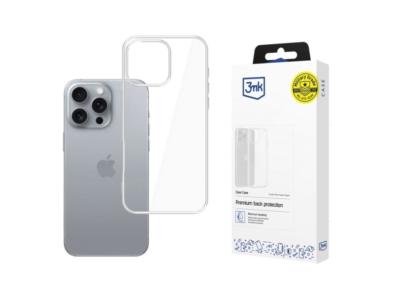 3Mk Clear Case, Cover, Apple, Iphone 16 Pro Max, 17,5 Cm (6.9"), Transparent