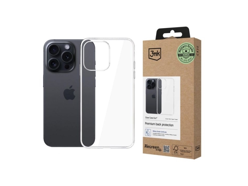 3Mk Clear Case Eco, Cover, Apple, Iphone 16 Pro Max, 17.5 Cm (6.9"), Transparent