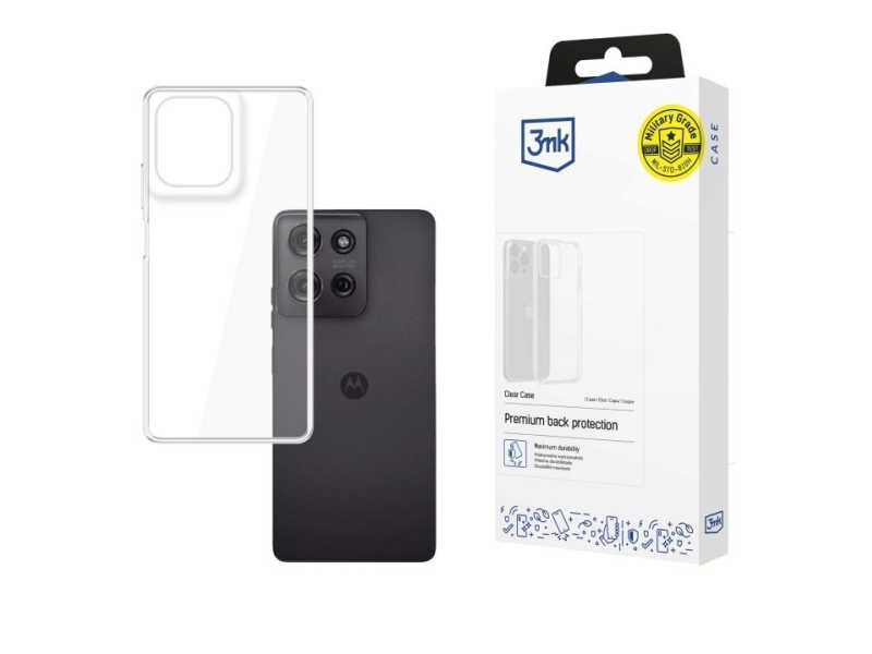 3Mk Clear Case, Cover, Motorola, Motorola Moto G75, 17.2 Cm (6.78"), Transparent