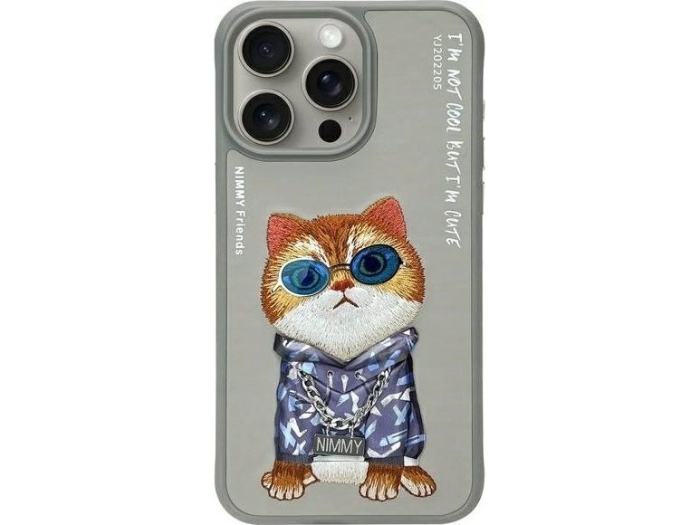 Nimmy Iphone Pro   Case Gray Gray Glasses Cool Cat