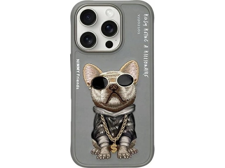 Nimmy Apple Iphone 16 Pro Max 6.9" Dėklas Telefonui Pilkos Spalvos Glasses Cool Dog