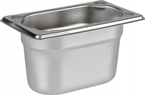 Kantine 1/9 GN 1 ltr 17.5x10.5x10 cm Rustfrit stål,1 stk | Catering - Matförpackning - Dispensrar, behållare & Matförvaring | GameStuff