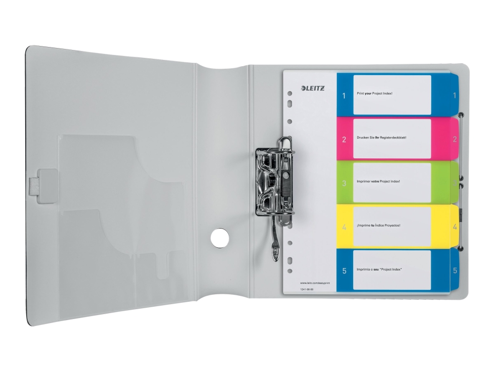 Leitz Wow A4+ - Deler - 5 Dele - Præ-Trykt: 1-5 - Med Faneblade - Gennemsigtig, Mange Farver