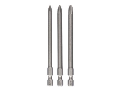 Bosch Extra Hard - Borebit - For Rustfrit Stål, Blødtræ - 3 Stykker - Ph1, Ph2, Ph3 - Sekskantet - Længde: 89 Mm