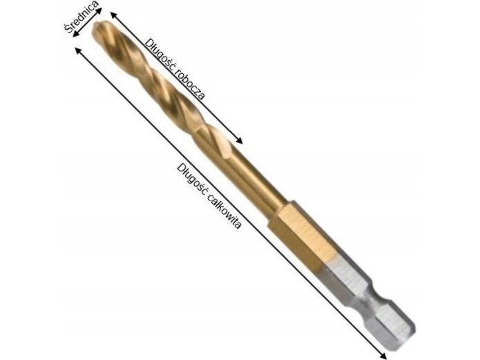 Wiertło Makita Makita Wiertło Do Metalu Hss-Tin 1/4" Hex 3.0X64mm