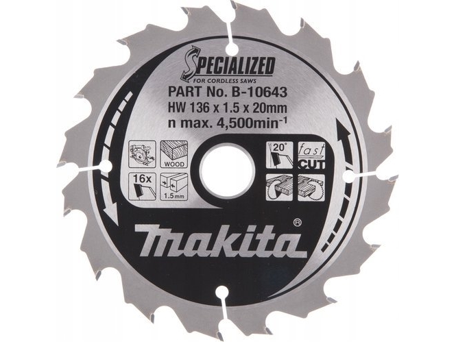 Rundsavklinge 136x20x1,5mm 16td