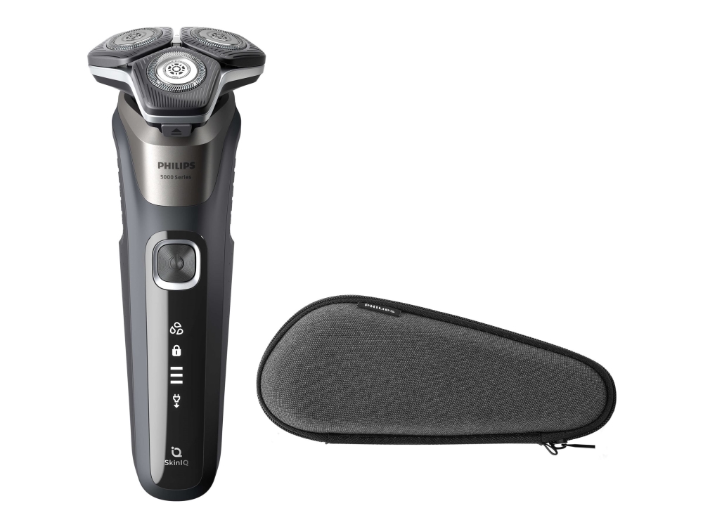 Philips Shaver Series 5000 S5887/30, Rotationstrasierer, Schwarz, Grau, Tasten, Led, Batterie / Usb, Lithium-Ion (Li-Ion)