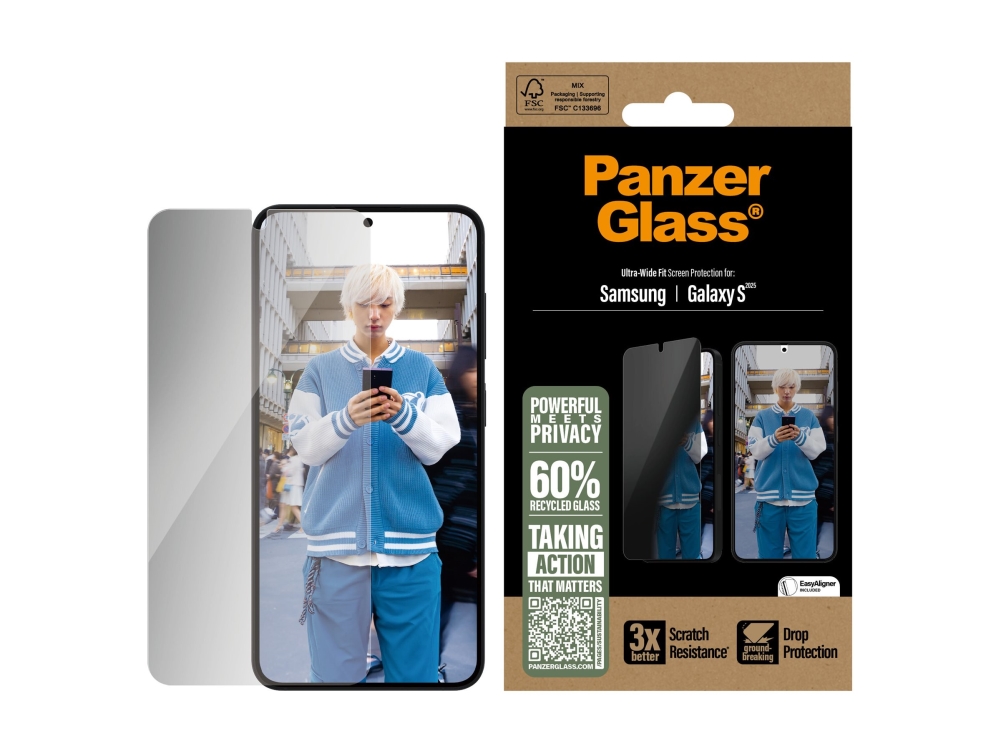 Bilde av Panzerglass Privacy - Skjermbeskyttelse For Mobiltelefon - Ultrabred Passform - Glass - Med Personvernsfilter - 2-Veis