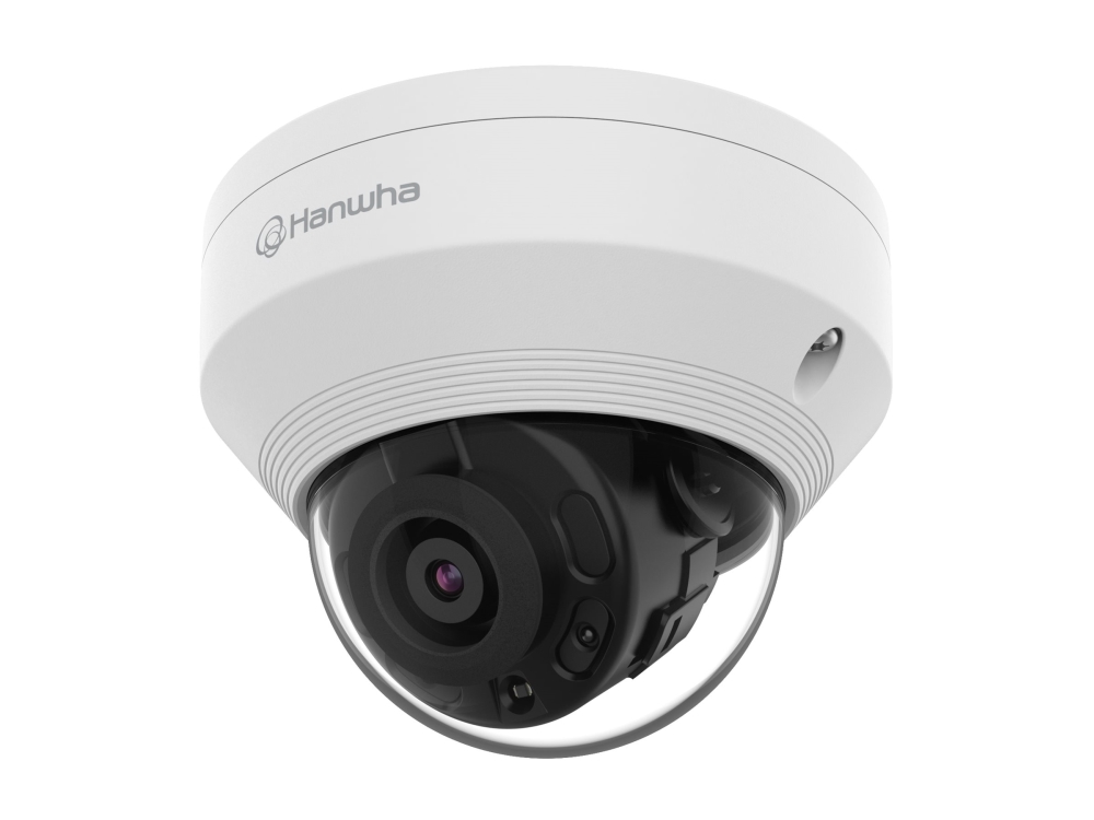 Hanwha Vision WiseNet Q QNV-7022R - Nettverksovervåkingskamera - kuppel - innendørs, utendørs - støvsikker / vanntett / vandalsikker - farge (Dag og natt) - 4 MP - 2560 x 1440 - brettmontering - automatisk irisblender - fastfokal - lyd - sammensatt - LAN 10/100 - MJPEG, H.264, H.265 - DC 12 V / PoE klasse 3