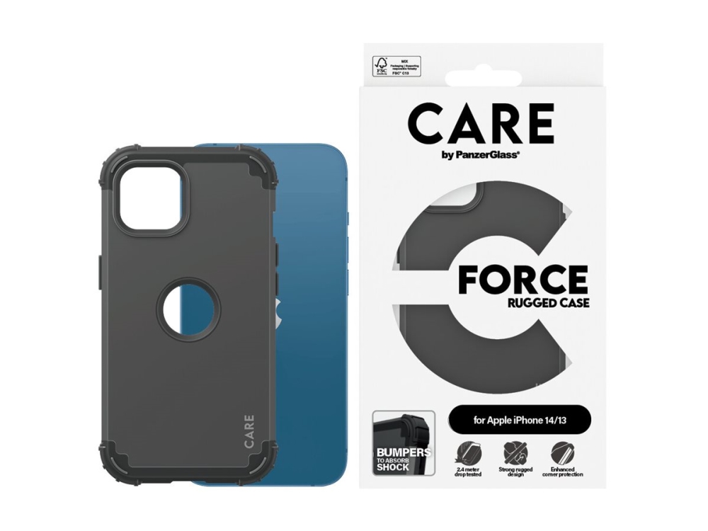 Panzerglass Care By Case Schwarz Force Iphone 14 | 13, Cover, Apple, Apple - Iphone 14, Apple - Iphone 13, Schwarz