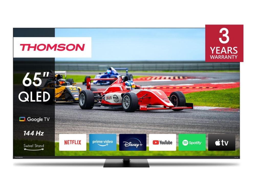 Thomson Q70 Series 65" Qled Google Tv Filigranes Rahmen-Design, 165,1 Cm (65"), 3840 X 2160 Pixel, Qled Pro, Smart-Tv, Wlan, Schwarz