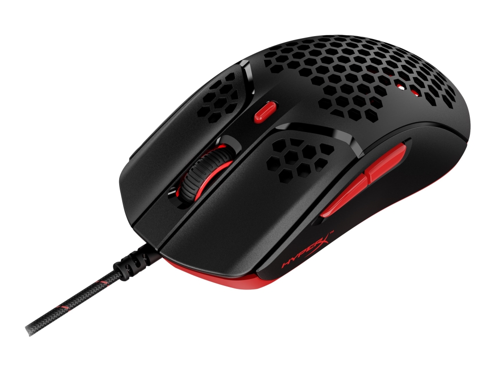 HyperX Pulsefire Haste - Mus - optisk - 6 knapper - kablet - USB 2.0 - sort/ rød - for Xbox One, Xbox One S, Xbox One S All-Digital Edition, Xbox One X, Xbox Series S, Xbox Series X  Sony PlayStation 4, Sony PlayStation 5