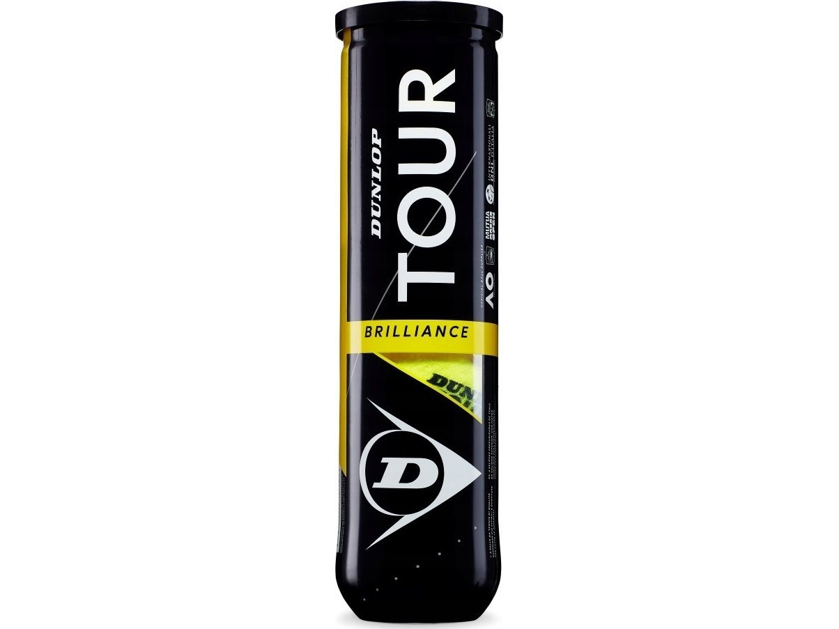 Dunlop Tennis Balls Dunlop Tour Brilliance Uppermid Tube Itf