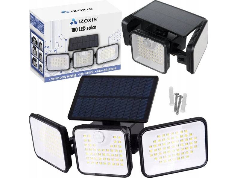 Solcellslampa 180 LED Izoxis 24889 | Sport & Träning - Tillbehör - Cykelljus | GameStuff