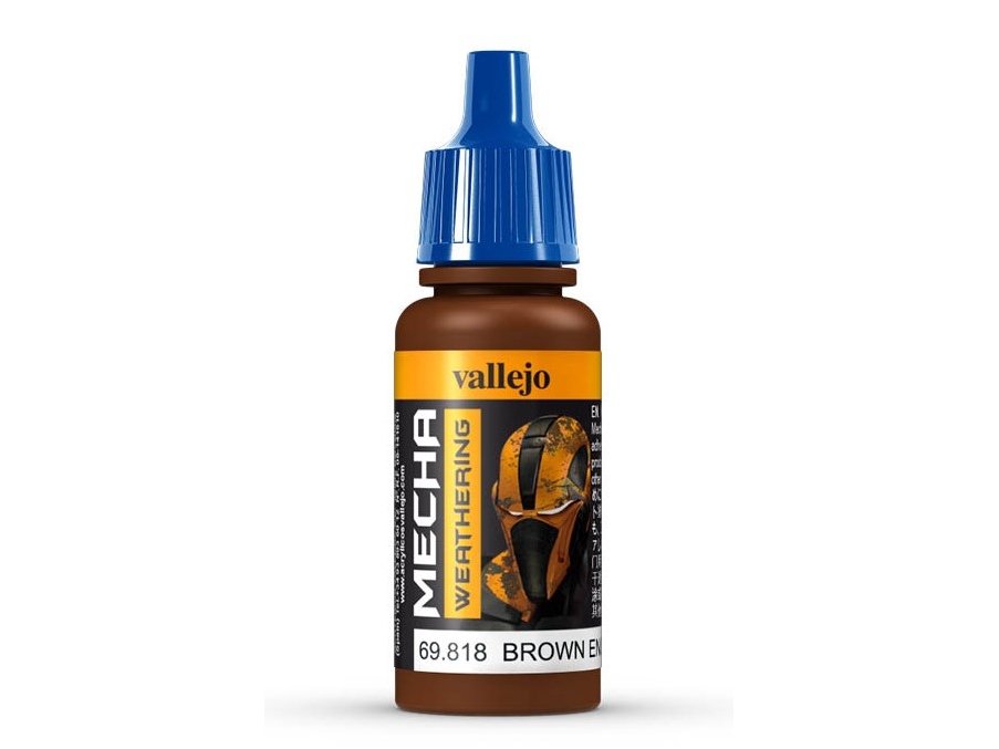Vallejo - Mecha Weathering - Brown Engine Soot Mat - 17 Ml - 69818