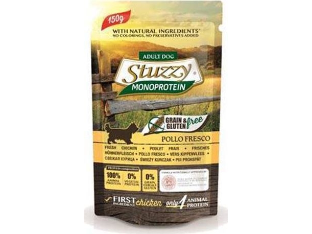 Stuzzy Stuzzy Stuzzy Monoprotein märkäruoka aikuisille koirille, kana, 150 g täysravintoa