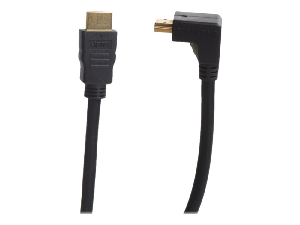 Connectech - HDMI-kabel - HDMI han till HDMI han vinklet - 5 m - sort | Datortillbehör - Kablar & adaptrar - Videokablar & adaptrar | GameStuff
