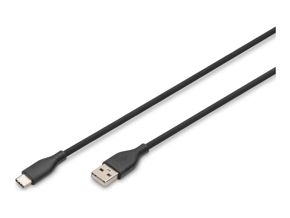 Digitus - Usb-Kabel - Usb (Han) Til Usb-C (Han) - Usb 2.0 - 20 V - 3 A - 50 Cm - Formet, Usb Power Delivery (60W) - Sort