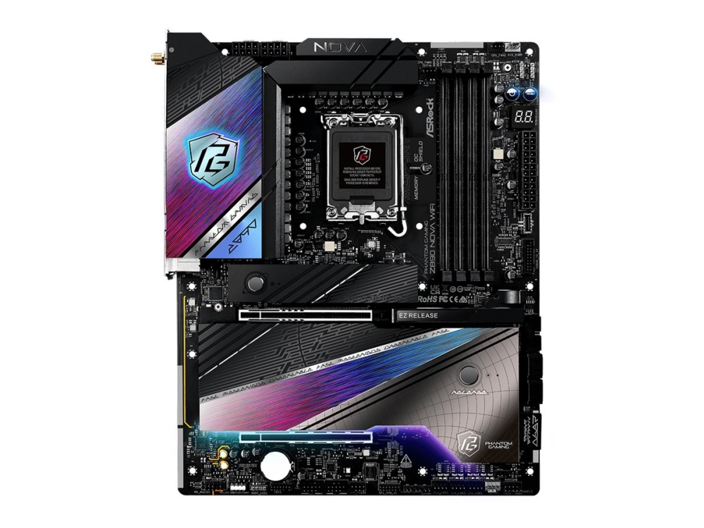 ASRock Phantom Gaming Z890 NOVA WIFI - Moderkort - ATX - LGA1851-uttag - Z890 Chipuppsättning - USB4, USB-C 3.2 Gen 2x2, USB 3.2 Gen 2, USB 3.2 Gen 1 - 5 Gigabit Ethernet, Wi-Fi 7, Bluetooth - inbyggda grafiken (CPU krävs) - HD-ljud (8 kanaler) | Datorkomponenter - Moderkort - Intel Moderkort | GameStuff
