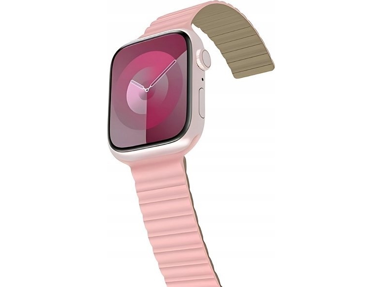 Araree Armband Silicone Link Aus Silikon Für Apple Watch 42/44/45/49Mm, Rosa-Grün/Pink-Khaki (Ar70-01907B)