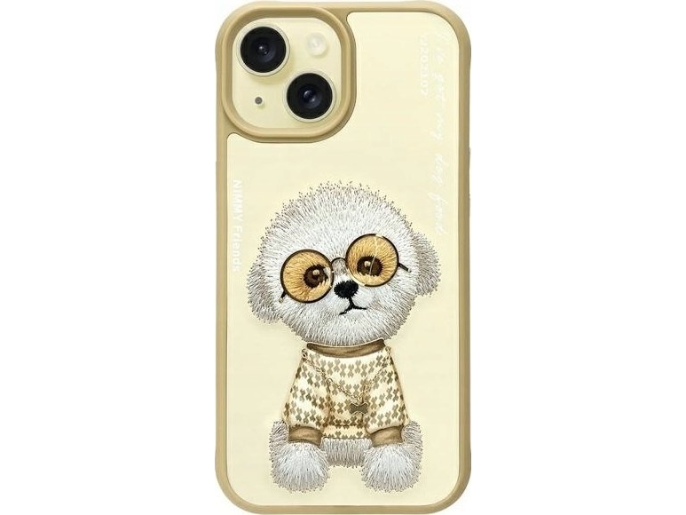 Dklas Nimmy Etui Iphone 15 6.1  " Khaki Glasses Cool Dog