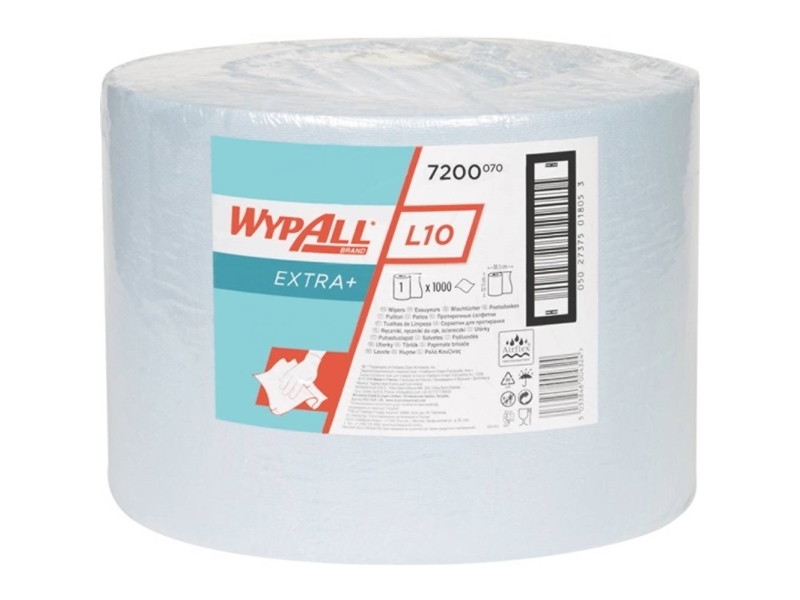 Kimberly Clark 7200 Wypall L10 Extra 7200 Rengøringsklude 380 240 Blå 1000 Blad