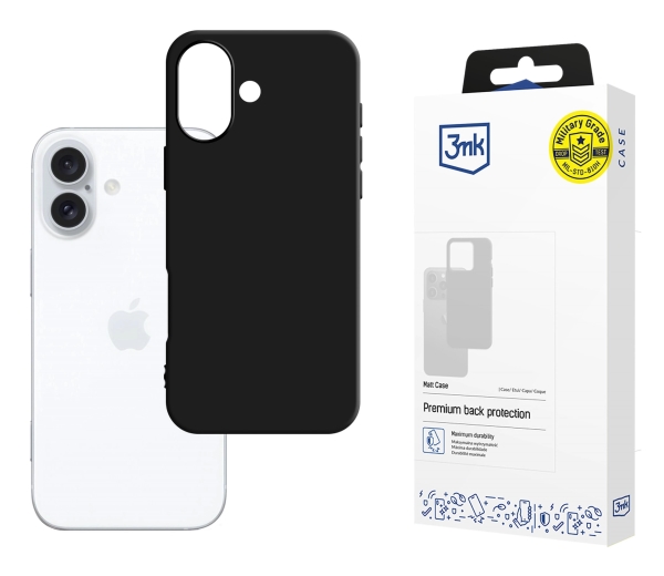 3Mk Matt Case, Cover, Apple, Iphone 16, 15,5 Cm (6.1"), Schwarz
