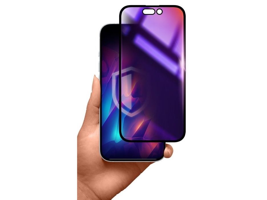3Mk Rainbow Privacy, Apple, Iphone 16 Plus, Anti-Bacterial, Dirt Resistant, Impact Resistant, Scratch Resistant, Black, Transparent, 1 Pc(S)