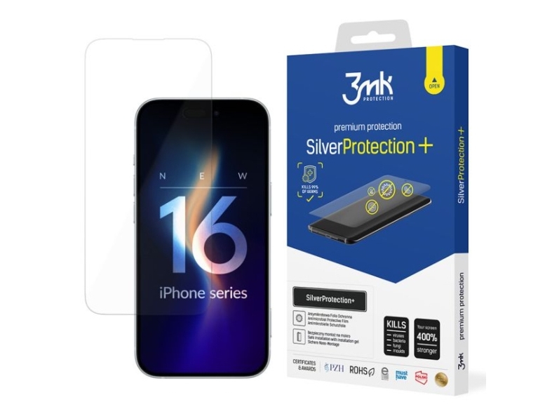 3Mk 5903108589239, Apple, Iphone 16 Pro Max, Anti-Bacterial, Scratch Resistant, Impact Resistant, 1 Pc(S)