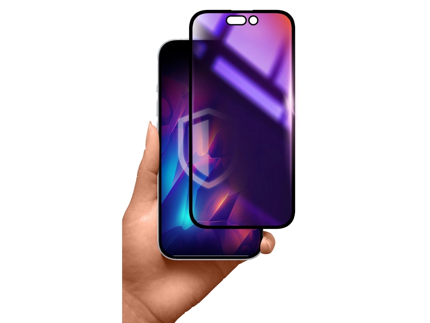 3Mk Rainbow Privacy, Apple, Iphone 14 Pro Max, Anti-Bakteriel, Smudsafvisende, Slagbestandig, Ridseresistent, Sort, Transparent, 1 Stk
