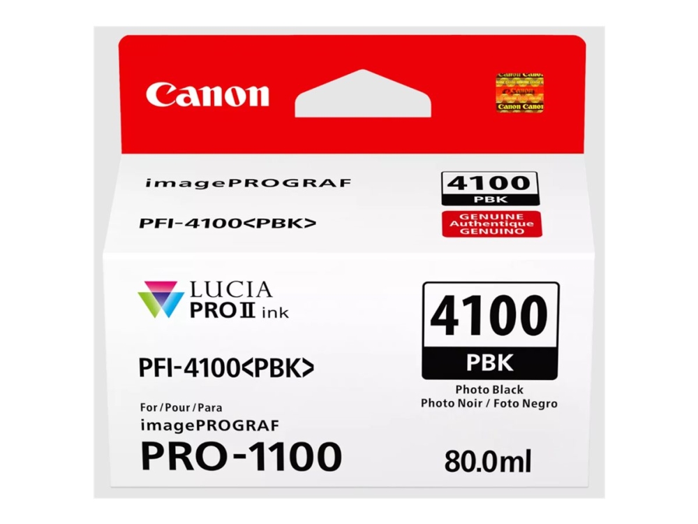 Canon PFI-4100 PBK - 80 ml - foto-svart - original - hängande låda - bläcktank - för imagePROGRAF PRO-1100 | Skrivare - Bläck, toner & förbrukningsvaror - Bläck | GameStuff