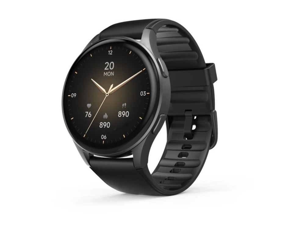 Hama 8900 - M&ouml;rkgr&aring; aluminiumlegering - smart klocka med armband - svart - display 1.43 - Bluetooth - 43.5 g