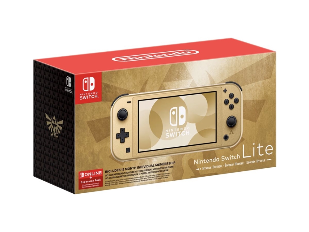 Nintendo Switch Lite - Hyrule Edition - spelkonsol till handdator - guld - med Nintendo Switch Online + Expansion Pack 12-månaders medlemskap | Spel - Konsoler - Nintendo Switch | GameStuff