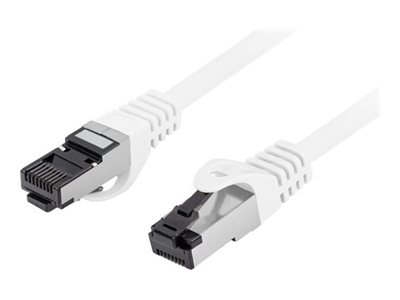 Lanberg - Patchkabel - RJ-45 (han) til RJ-45 (han) - 2 m - 6.2 mm - S/FTP - CAT 8.1 - halogenfri, formet, knastfri, flettet kobber - hvid