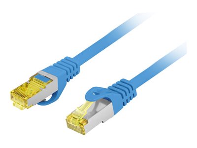 Lanberg - Patch-kabel - RJ-45 (hane) till RJ-45 (hane) - 5 m - 6 mm - S/FTP - CAT 6a - halogenfri, formpressad, hakfri, koppartrådar - blå