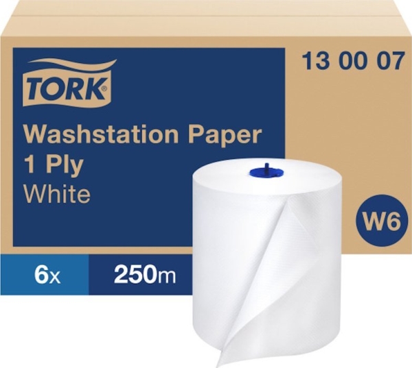 Tork - Zellulose-Papiertücher, 1-Lagig, 250 M, W6 - 6 Rollen