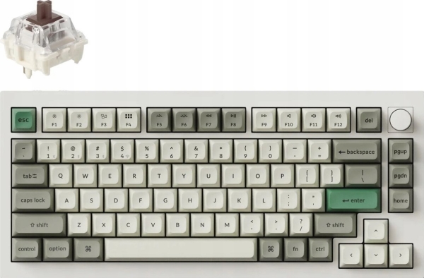 Keychron Q1 Max Qmk/Via Wireless Custom Mechanical Keyboard Fully Assembled Knob / Shell White / Gateron Jupiter Brown